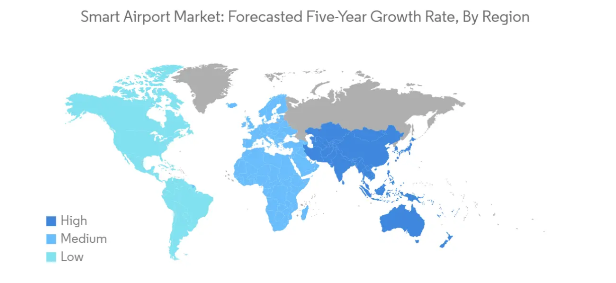 Market Analysis of Smart Airport Market: Forecasted Growth Rate by Region